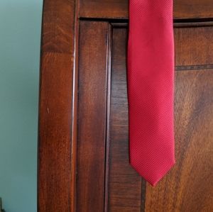 Red Tie with diagonal detailing